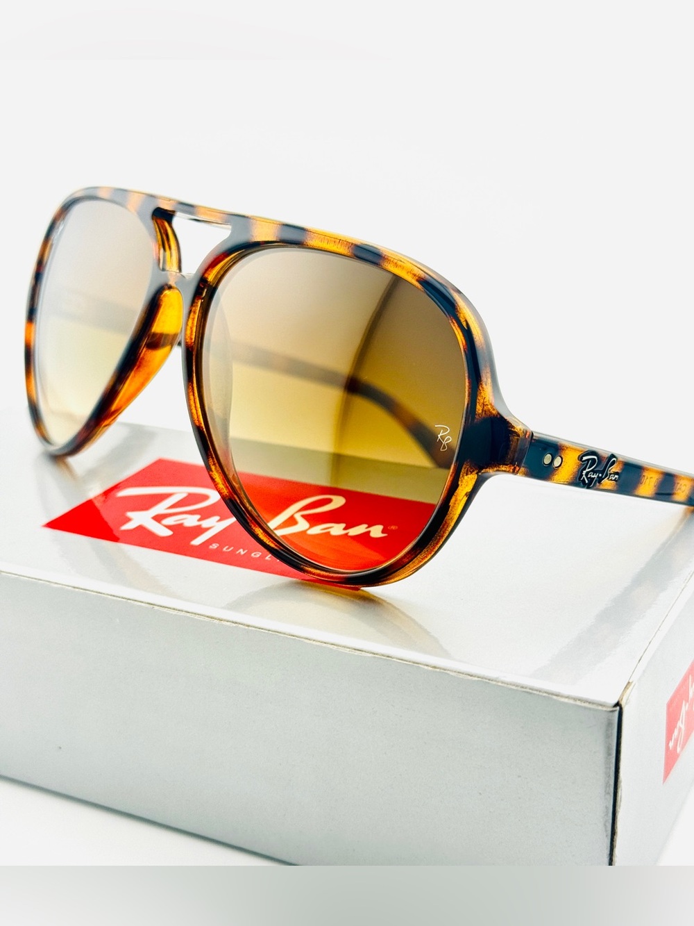 Ray-Ban Sunglasses CATS 5000 Classic Polished Havana Frame Gradient Brown Lenses - Picture 13 of 14